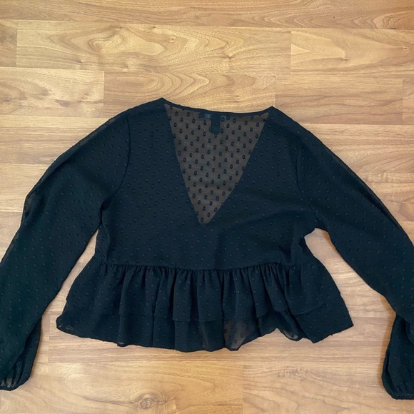 Black Polka Dot Blouse - Picture 3 of 5